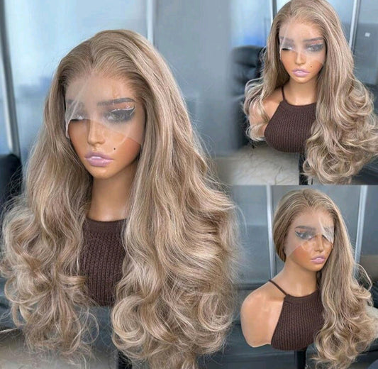 Blonde Highlight Brown Mixed Lace Front Wig